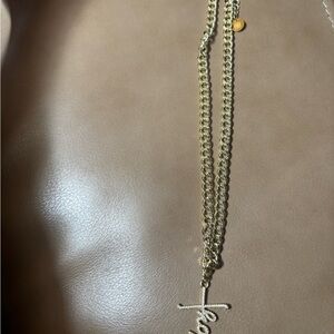 Gold cross Chain “hope” Necklace